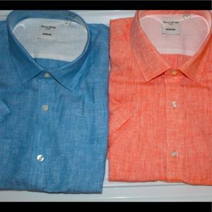 Murano blue and pink men’s dress shirt
